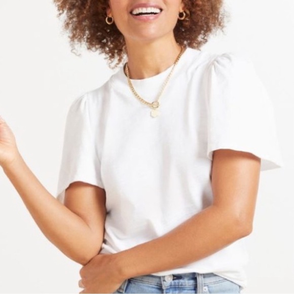 Nation Ltd Savannah flutter sleeve white top - Picture 3 of 10